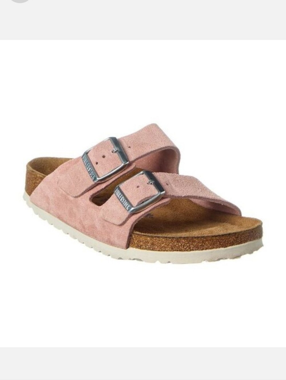 Birkenstock Soft Footbed Two-Buckle Sandal In Blush Pink Suede Size 8
